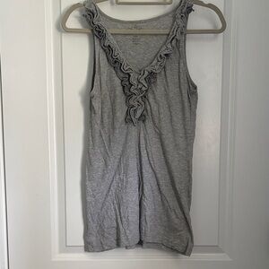 Old Navy Gray Ruffle Tank Top